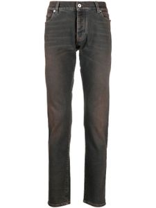 Balmain jean slim à effet usé - Marron