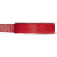 Organza sierlint - rood - 15 mm x 20 meter - Hobby decoratie lint - Cadeaulint