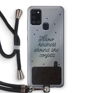 Confetti: Samsung Galaxy A21s Transparant Hoesje met koord