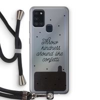 Confetti: Samsung Galaxy A21s Transparant Hoesje met koord