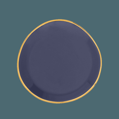 Good Morning bord Ø9 cm - Paars Blauw (set van 4)