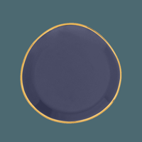 Good Morning bord Ø9 cm - Paars Blauw (set van 4)