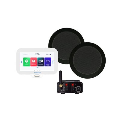 Aquasound N-Joy Connect n-joy connect badkamerradio - controller (ipx7) - wand lader - twist speakerset zwart - bluetooth versterker / 30 watt / 230v/12v emn30-tz