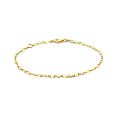 Armband Plaatjes geelgoud 2,4 mm 16-18 cm