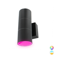 Smart wandlamp LED 2x4Watt ZWART 230Volt IP65 dimbaar - thumbnail