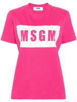 MSGM t-shirt en coton à logo imprimé - Rose - thumbnail