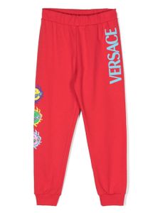 Versace Kids pantalon de jogging à logo imprimé - Rouge