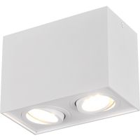 LED Plafondspot - Trion Bisqy - GU10 Fitting - 2-lichts - Rechthoek - Mat Wit - Aluminium - thumbnail