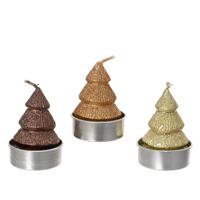 Theelicht everlands kunstkerstboom set a 4 Ø3,8xH5,5cm