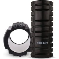 2BEHEALTHY® Foam Roller Massage - 33 cm - Medium Hardheid - Foamrollers - Foamrol - Massage Roller - Zwart - thumbnail