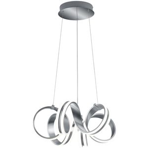 LED Hanglamp - Trion Katra - 38W - Warm Wit 3000K - Dimbaar - Rond - Mat Grijs - Aluminium