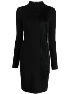 Stella McCartney robe frangée à design asymétrique - Noir