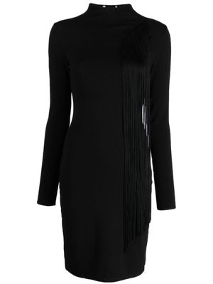 Stella McCartney robe frangée à design asymétrique - Noir