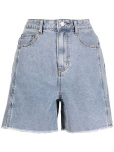 b+ab short en jean à bords frangés - Bleu