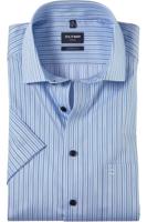 OLYMP Luxor Modern Fit Overhemd Korte mouw blauw/wit