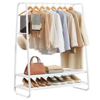 Kledingrek met 2 planken en 6 haken, Wolkenwit + Mat Wit / 100B cm Kledingrek met 2 planken en 6 haken, Wolkenwit + Mat Wit / 100B cm