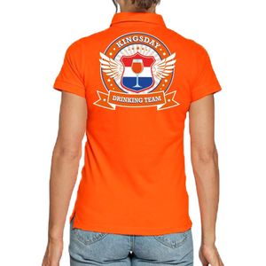 Kingsday Drinking Team poloshirt oranje voor dames