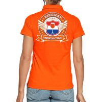 Kingsday Drinking Team poloshirt oranje voor dames - thumbnail