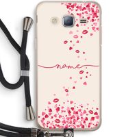 Hartjes en kusjes: Samsung Galaxy J3 (2016) Transparant Hoesje met koord