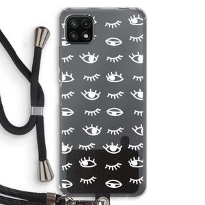 Eye pattern #3: Samsung Galaxy A22 5G Transparant Hoesje met koord
