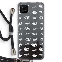 Eye pattern #3: Samsung Galaxy A22 5G Transparant Hoesje met koord