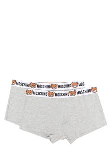 Moschino lot de deux boxers à bande logo - Gris