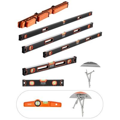 VEVOR 6-delige waterpas 200/120/80/60/40/25cm dooswaterpas met libellen