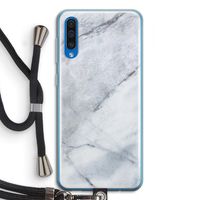 Witte marmer: Samsung Galaxy A50 Transparant Hoesje met koord