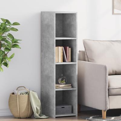 Hoge kast 30x41x124 cm bewerkt hout betongrijs