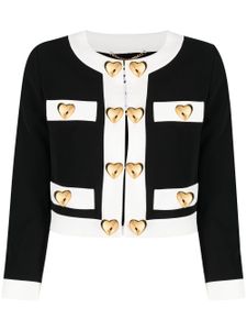 Moschino veste crop à appliqué cœur - Noir