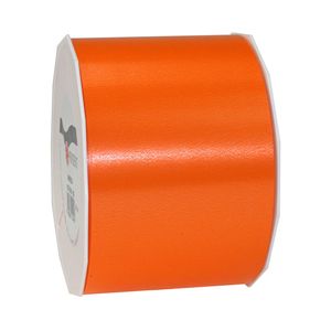 1x Brede luxe oranje kunststof lint rollen 9 cm x 91 meter cadeaulint verpakkingsmateriaal - Cadeaulinten