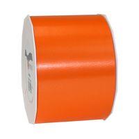 1x Brede luxe oranje kunststof lint rollen 9 cm x 91 meter cadeaulint verpakkingsmateriaal - Cadeaulinten - thumbnail