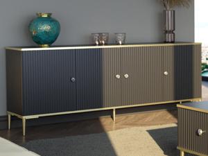 Dressoir PEGASUS 4 deuren zwart/goud