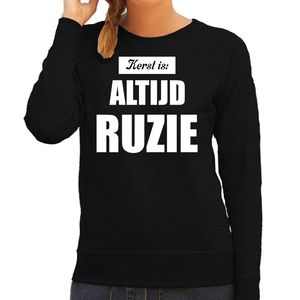 Zwarte foute kersttrui / sweater Kerst is: altijd ruzie outfit dames