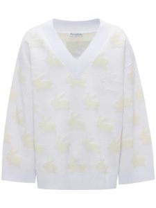 JW Anderson pull imprimé à col v - Blanc