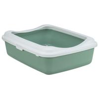 Trixie kattenbak classic met rand salie / wit Trixie kattenbak classic met rand salie / wit