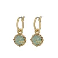 Biba Hang Oorbellen Goud met Swarovski Steentje Chrys. Opal