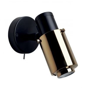 DCW Editions Biny Spot Led Wandlamp - Zwart/goud - met schakelaar