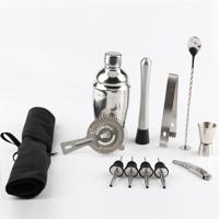 12 in 1 roestvrijstaal wijn cocktail shaker tools set met doek zak capaciteit: 550ml