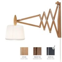 LE KLINT Sax 233-120S Wandlamp - Zwart eiken met papieren kap - Zijdenwit