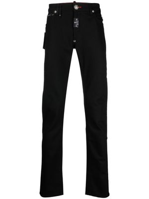 Philipp Plein jean slim à patch logo - Noir