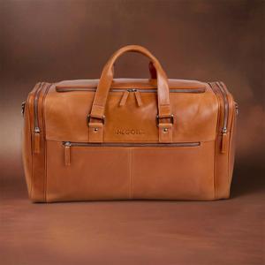 NEGOTIA Alpha Leren Duffel Bag Weekendtas Reistas Bruin