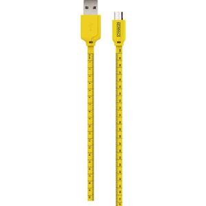 Schwaiger USB-kabel USB 2.0 USB-A stekker, USB-micro-B stekker 1.20 m Zwart, Geel Met metermarkering WKM10511