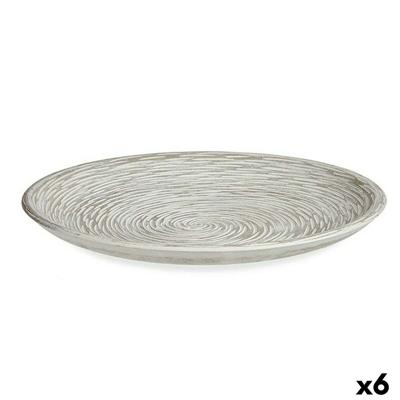 Decoratief bord Gift Decor Wit Spiraal 29,5 x 2,7 x 29,5 cm 29,5 x 3,3 x 29,5 cm Ø 29 cm (6 Stuks)