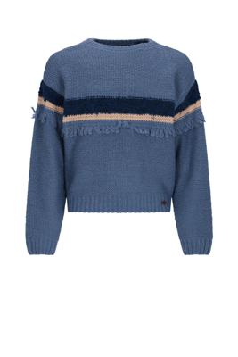 NoBell winter sweater meisjes - blauw - Kessy - franjes