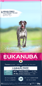 Eukanuba graanvrij zeevis grote rassen volwassen hond 12kg zak