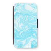 Waterverf blauw: iPhone 12 Flip Hoesje