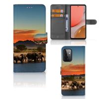 Samsung Galaxy A72 | Telefoonhoesje | Met pasjeshouder | Olifanten