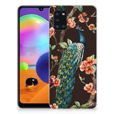 Samsung Galaxy A31 | TPU Hoesje | Pauw met Bloemen