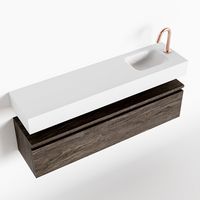 Toiletmeubel Mondiaz Andor | 120 cm | Meubelkleur Dark brown | Lex vrijhangend wastafel Talc Rechts | 1 kraangat Toiletmeubel Mondiaz Andor | 120 cm | Meubelkleur Dark brown | Lex vrijhangend wastafel Talc Rechts | 1 kraangat
